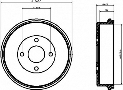 HELLA PAGID 8dt355300181 -  Тормозной барабан